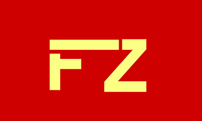 fz or zf alphabet letter vector logo template