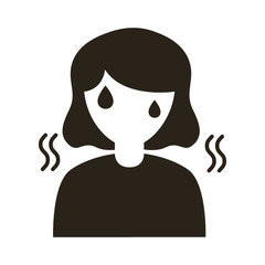 woman with fever silhouette style icon