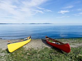 Two canoe at the beach