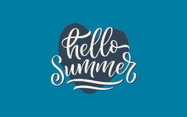 Fototapeta na wymiar Hand drawn lettering composition about Summer. Funny season slogan. Isolated calligraphy quote for travel agency, beach party. Great design for banner, postcard, print or poster. Vector