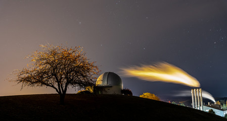 Fototapeta na wymiar Jewett Observatory at Night, Pullman,WA