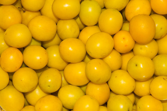Background of yellow cherry plum