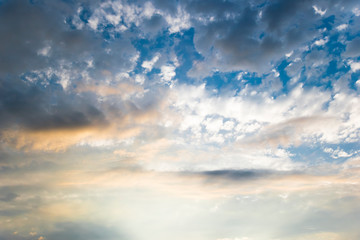 Naklejka na ściany i meble Dramatic view on the sky with clouds