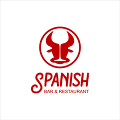 Spanish bar tapas food logo design template cuisine and gourmet vector inspiration