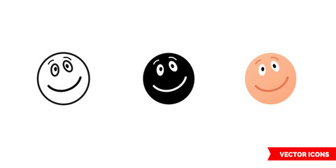 Calm emotion icon of 3 types color, black and white, outline. Isolated vector sign symbol.