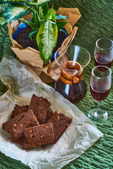 Black and strong morning coffee prepared an alternative method and homemade delicious, fresh...