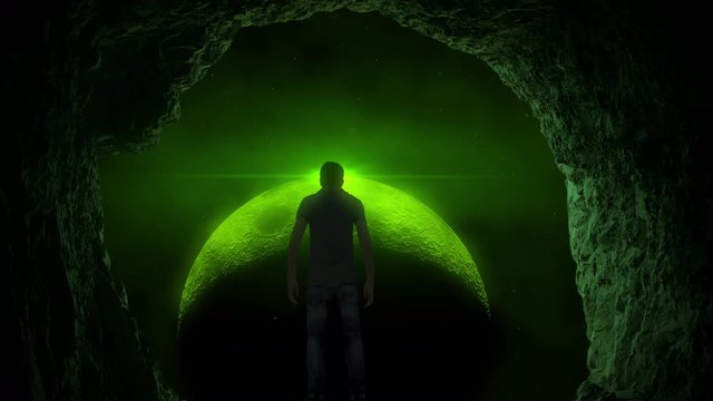 An abstract concept of an alien abduction.