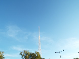 tv antenna on a blue sky background