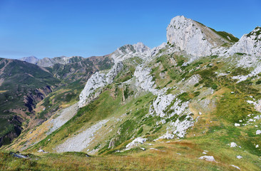 Views of Region of Babia, Province of Leon on the way to Calabazosa peak from Torrestio village, Spain