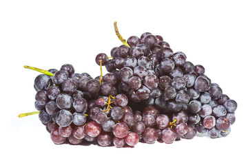 Red grapes on a white background