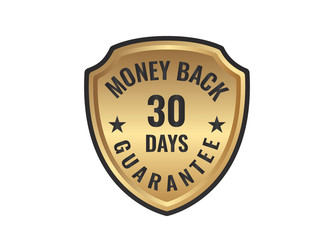 30 day money back guarantee golden sign vector image