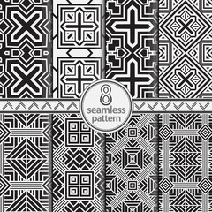 Seamless set geometric vector patterns.