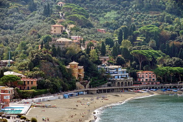 Fototapeta na wymiar View of Levanto at coastline of Liguria. Italy
