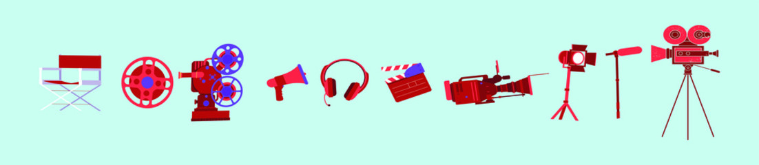 set of entertainment icon cartoon icon design template with various models. vector illustration