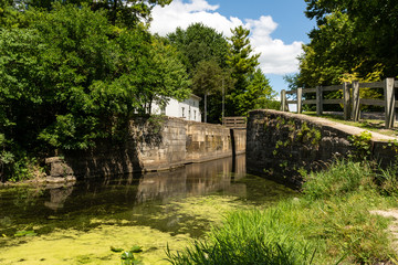 Fototapeta na wymiar Lock 6 on the I&M canal. Channahon State Park, Illinois.