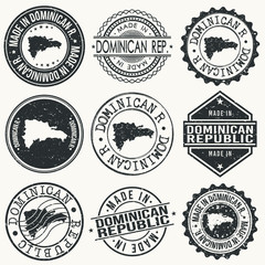 Dominican Republic Travel Stamp Made In Product Stamp Logo Icon Symbol Design Insignia.