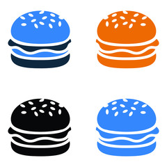 Fast food, burger icon is isolated on white background