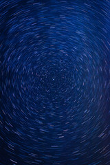 Star trails centered on the North Star - thirty minutes of earth rotation captured in one shot.
