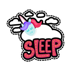Unicorn with sleep lettering patch