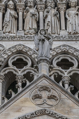 Fragment of Amiens Gothic Cathedral (Basilique Cathedrale Notre-Dame d'Amiens, 1220 - 1288)....