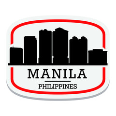 Fototapeta premium Manila Philippines Label Stamp Icon Skyline City Design Tourism.
