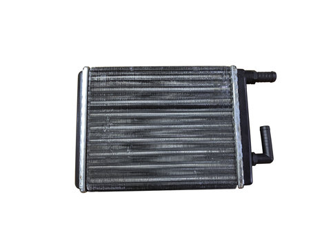 Heater Core Of The Car On An Isolated White Background. Spare Parts.