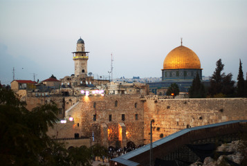 Fototapeta na wymiar Jerusalem temple mount panorama
