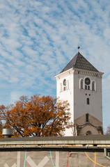 Fototapeta na wymiar The Tower of the Holy Trinity in Jelgava, Latvia
