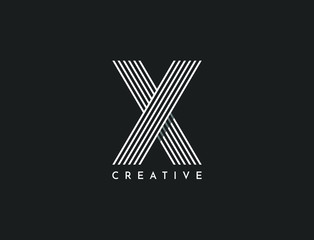 X Letter Logo With White Lines Dynamic Design.Connection Of Lines, Letter Symbol Vector Illustration Template. Modern, Elegant, Luxury icon for your Corporate identity.