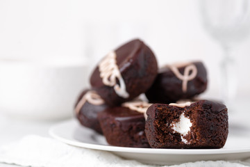 Chocolate cupcakes with swirl icing
