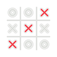 Tic Tac Toe, Tick Tack Toe Vector Icon Illustration Background