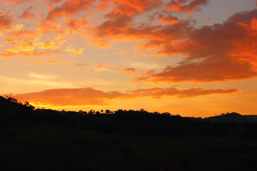 sunset over the mountains