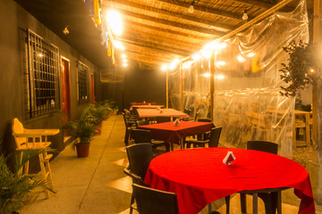 interior of restaurant in the night