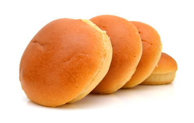 Hamburger buns isolated on white background