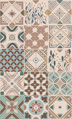 pattern ethnic motifs geometric seamless background. geometric shapes sprites tribal motifs clothing fabric textile print traditional design with triangles. Vector illustration