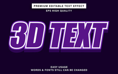 Editable text effect 3d 