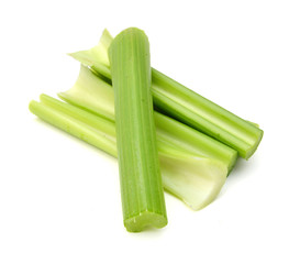 Stack Celery on White Background