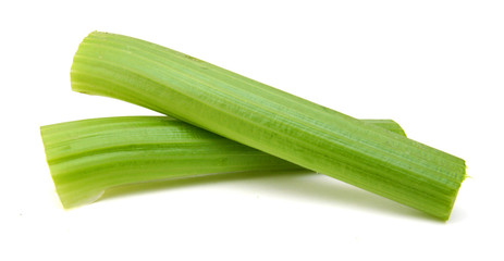 Stack Celery on White Background