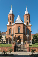 Fototapeta na wymiar Organ hall located in former armenian church in Chernivtsi, Ukraine.