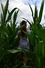 young woman in the field