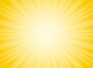 Sunlight abstract wide background. Yellow and white color burst horizontal background.
