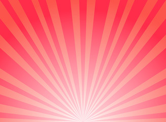 Sunlight horizontal background. red color burst background. Vector illustration.