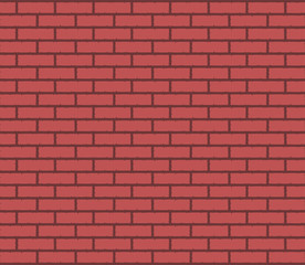 Brick wall texture. Vector illustration of red blocks pattern. Brickwork background.