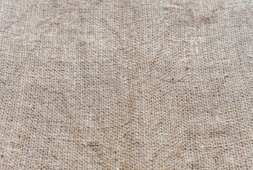 abstract background of burlap rough fabric close up