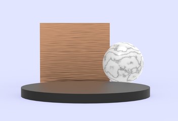 3d black marble podium minimal pastel studio background. Abstract 3d geometric shape object illustration render.