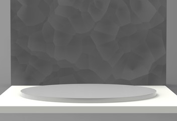 3d  gray marble podium minimal pastel studio background. Abstract 3d geometric shape object illustration render.