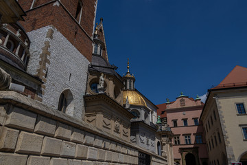 Fototapeta na wymiar historic cathedral at the Wawel Royal Castle in Poland in Krakow