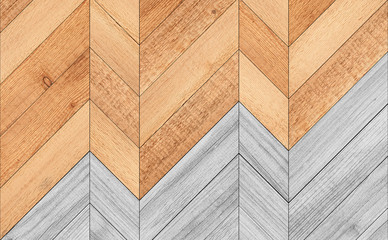 Wooden boards texture. Light wooden wall with chevron pattern. 