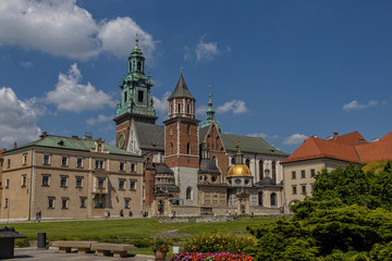  historic cathedral at the Wawel Royal Castle in Poland in Krakow