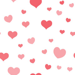 Hearts seamless pattern. Loop texture background of heart icons. Romance and love design.